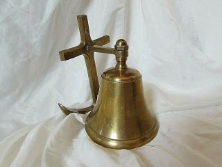 Vintage Brass Nautical Ship Bell Wall Mounted Anchor Door Bell 8 "