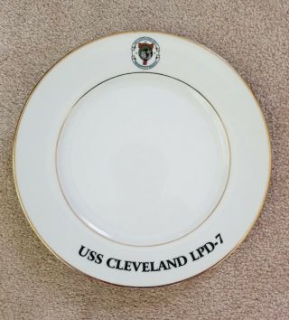 Uss Cleveland Lpd - 7 Vintage 10.  5 " Plate