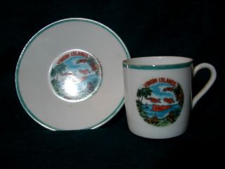 Vintage Virgin Islands Souvenir Demitasse Porcelain Cup & Saucer