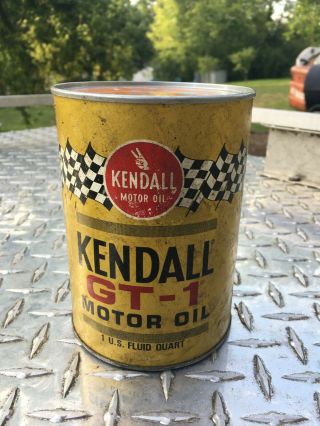 Vintage Quart Can Kendall Gt - 1 Racing Motor Oil Sae 30