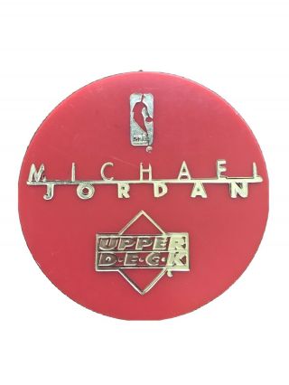 Michael Jordan Vtg Nba Basketball Upper Deck Sign Coaster 4 " Great For Mancave