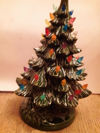Vintage Ceramic Xmas Tree With Lights