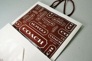 Vtg 2011 Coach Logo Brown Retail Store Tote Shopping Gift Bag