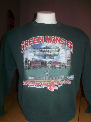 Vintage 2004 Boston Red Sox Green Monster World Series Crewneck Large