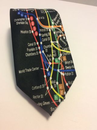 Nyc York Mta Subway Transit Necktie Tie Danggi Man Souvenir Black