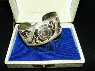 Vintage Japanese Japan 950 Sterling Silver Cuff Bracelet