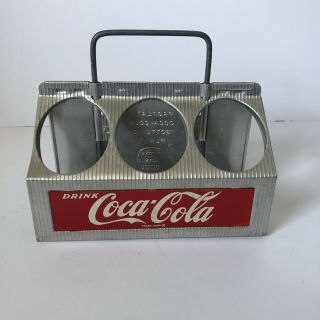 Vintage 1950’s Coca Cola Metal Aluminum 6 Pack Case Bottle Carrier Good Shape 3