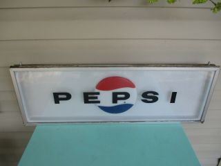 Vintage Advertising Pepsi Cola Machine Insert Sign Framed Plastic Estate Find