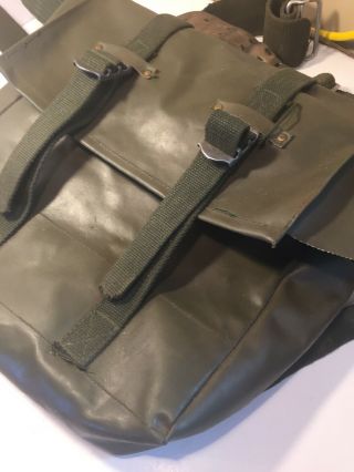 Vintage Military Bag Backpack Army Green Straps Rucksack Pack Olive War Straps