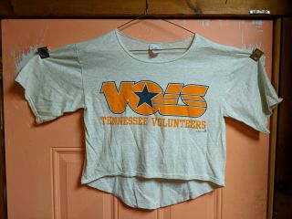 Vintage 90s Tennessee Volunteers Vols Crop Top Shirt Medium Very Rare