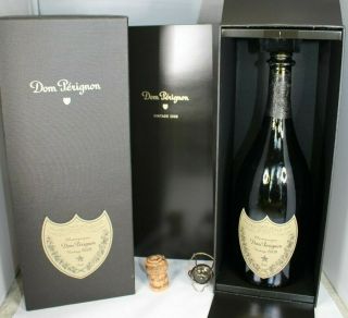 2008 Vintage Champagne Dom Perignon Empty Bottle - Gift Box Collectible Cap Cork