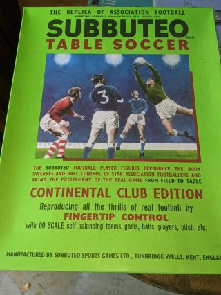 Vintage Subbuteo Table Soccer Board Game Continental Club Edition