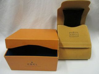 Ebel Vintage Orange Watch & Chronograph Pouch And Box,  Black Aftermarket Pillow
