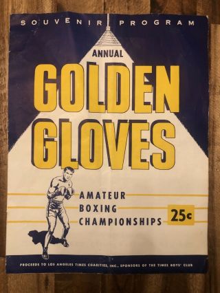 Golden Gloves 1957 Souvenir Program Amateur Boxing Championships Rare Vintage La