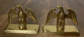 Vintage Virginia Metalcrafters Solid Brass Federal Eagle Bookends Door Stop