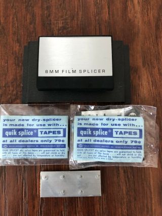 Vintage 8mm Film Splicer W/ Hp Quick Splice Tape