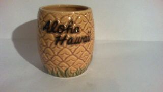 Vintage Ceramic Aloha Hawaii Pineapple Candle Or Pencil Holder