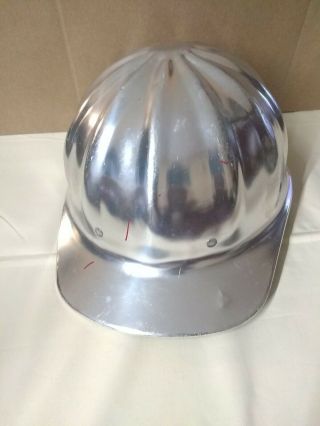 Vintage Superlite Lined Aluminum Hard Hat By Fibre - Metal