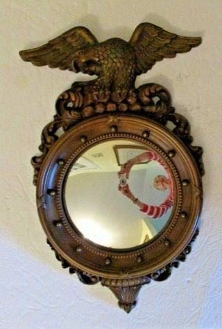 Vintage Syroco Eagle Convex Bullseye Mirror.  4410 - 13 Balls