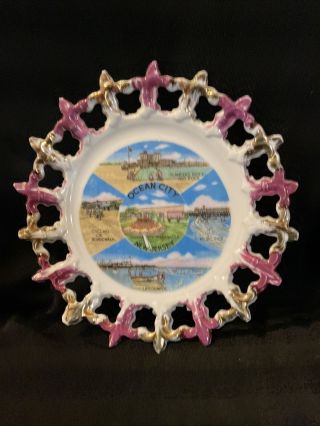 Vintage Ocean City Nj Souvenir Plate 6”