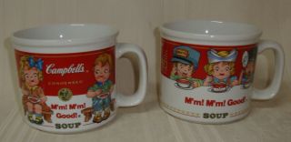Campbell’s 1997 Vintage Soup Mugs With Handles By Westwood Set Of 2 Mugs,  Cups