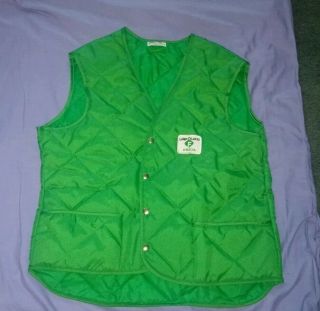 Vintage Land O Lakes Green Vest Snap Front Green Size Xl Lightweight