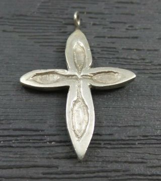 Vintage Sterling Silver Hand Made Religious Cross Pendant