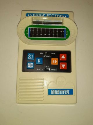 Vintage Handheld Electronic 2000 Mattel Classic Football Game Good