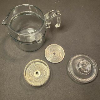 Pyrex Vintage Flameware 9 Cup Glass Percolator Coffee Pot No.  7759 No Stem