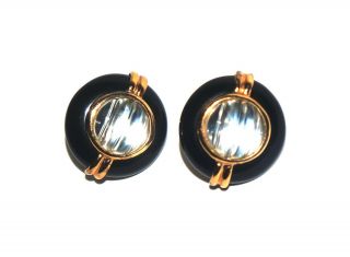 Kylo Kai Lin Sterling Silver Vintage Earrings Moonstones & Onyx Pierced