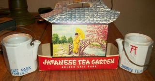 Vintage Japanese Tea Garden Golden Gate Park Tea Set W/original Carrying Box