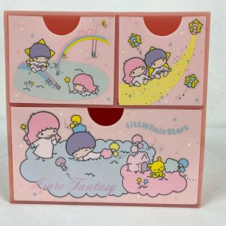 Vintage Sanrio Little Twin Stars 1976 Pink Jewelry Trinket Box