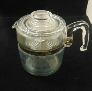 Vintage Pyrex 6 Cup Glass Coffee Pot Percolator Model 7756