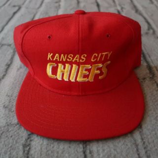 Vintage Kansas City Chiefs Snapback Hat 90s Cap Era Script