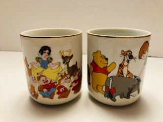 2 Vintage Walt Disney Disneyland/world Parks Mugs,  Winnie The Pooh & Snow White