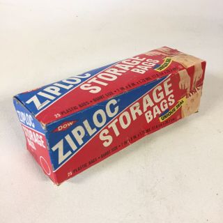 Vintage Ziploc Storage Bags 25 Count Quart Size Nos Prop Box Dow