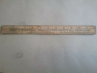 1990 N.  Y.  State Fair Fire Prevention 12 " Wood Ruler