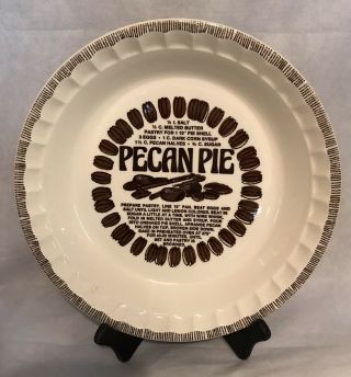 Vintage 1983 Royal China Country Harvest Deep Dish Pecan Pie Plate Recipe Usa