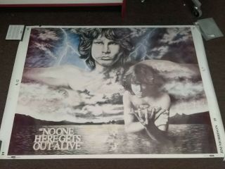 Vintage Jim Morrison No One Here Gets Out Alive Poster 55 " X39 " Doors Splash
