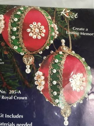 Sulyn Red Royal Crown Christmas Ornament Craft Kit Sequins Pins Usa Vtg