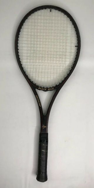 Vintage Dunlop Black Max Composite Tennis Racquet Medium Grip