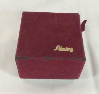 Vintage 40th Anniversary Solid Brass Slinky Toy with Red Felt Box 1985 2