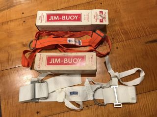 2 Vintage Jim Buoy Sailing Boat Safety Harness Lanyard Model 922 & Child 722 Box