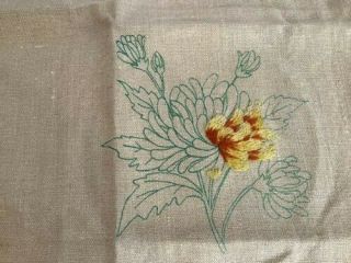Vintage Elsa Williams CHRYSANTHEMUM partial Crewel Embroidery Kit 2
