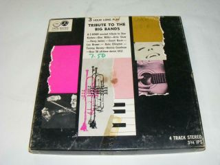 Vtg Reel To Reel Music Tape 3 Hour Long Play Tribute To The Big Bands
