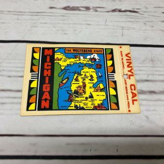 Vintage Nos Souvenir State Sticker - Michigan - Package