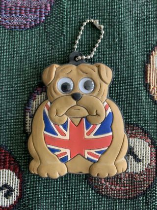 British Bulldog Souvenir Keychain Uk Union Jack