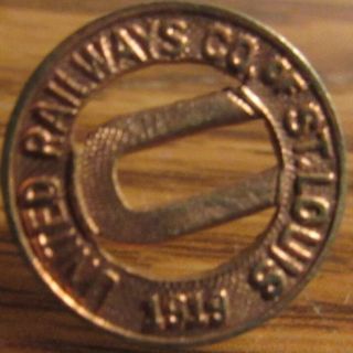 1949 United Railways Co.  Of St.  Louis,  Mo Transit Trolley Token - Missouri 3