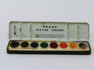 Vintage Prang OVAL 8 Water Color Tin w NO Brush American Crayon Company 2