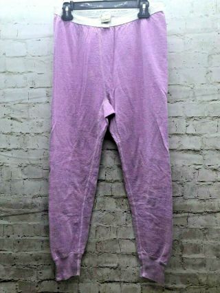 Ll Bean Vintage Womens Medium Double Layer Base Layer Pants Wool Blend Purple
